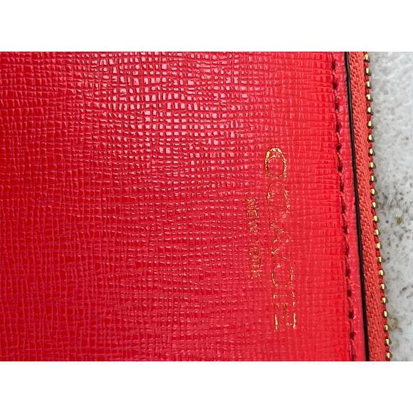 Coach Leather Wallet | Coral Red - Picture 6 of 7